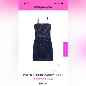 Katie J NYC Navy Sequin Tween Dress